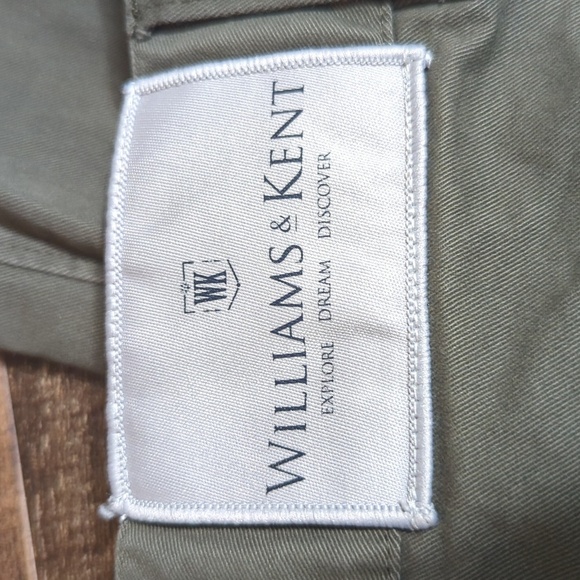 Williams & Kent 5-Pocket Flat Front Straight Leg Chino Pant Olive Green 36x30 - Picture 6 of 9